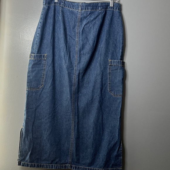 OFNY Denim Maxi Skirt Women’s M Y2K Cargo Side Pockets Jean Skirt mid rise - Picture 5 of 7